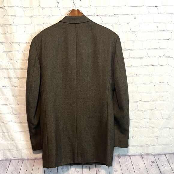 Vtg RBM Mens Size 42L Brown Lambswool Blazer Suit Jacket Sport Coat - Picture 4 of 12